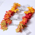 Miniatyrbillede 2 af 4: Efterårsdekoration Maple Leaf String Lights, 3m 20 LED-lys 2 lystilstande til feriefest Indendørs Udendørs Halloween Thanksgiving-dekorationer (Varm L