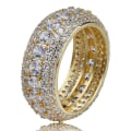 Miniatyrbilde 4 av 5: Gull Sølvfarge Iced Out Cubic Zircon Bling Ring For Menn Hip Hop Party Runde 10mm Cz Ringer Mote Smykker Gaver 2021 Silver