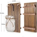 Miniatyrbilde 3 av 5: Rustikke vegglamper Hengende Mason Jar Vegglampe med smijern LED kroker Strips Lys Batteridrevet for hjemmegarn