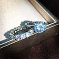 Miniatyrbild 4 av 5: 2st Rhinestone inläggningar förlovningspar Ringar Set Alla hjärtans dag smycken present US 9