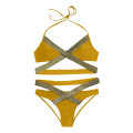 Pikkukuva 2 / 4: Naisten push-up-rintaliivit + lyhyt bikinisetti , uimapuku, uimapuku Yellow M