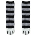 Miniatyrbild 4 av 4: Kvinnor Varm Rolig Fluffig Cat Paw Mjuk Säng Tofflor Strumpor Black Striped