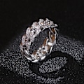 Miniatyrbild 4 av 5: Mode Twisted Ring Creative Smycken Ring Cubic Zirconia Legering Finger Ring för present Silver US 7