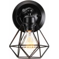 Miniatyrbillede 1 af 4: Moderne Industriel Pendel Væglampe E27 Diamantskærm 16cm til soveværelse Entre - Sort - Sort
