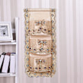 Miniatyrbillede 5 af 5: Lace Brodery Process Opbevaringspose Over Døren Organizer Hængende Opbevaringsposer style1 Yellow
