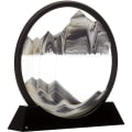 Pikkukuva 2 / 5: Quicksand Art 3D pyöreä lasi Quicksand Landscape, Office Home Decor, musta, musta, 7 tuumaa