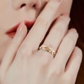 Miniatyrbillede 5 af 5: Kvinder Ring Rose Rhinestones Smykker Sparkling Bright Luster Finger Ring til bryllup US 5