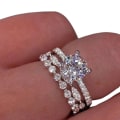 Miniatyrbillede 1 af 5: Kvinder Ring Tre Lag Rhinestones Smykker Mode Udseende Udsøgt fingerring til bryllup US 10
