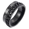 Miniatyrbillede 2 af 4: Unisex Fashion Titanium Stål romertal Twist Chain Ring Party smykker gave Blue US 10