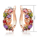 Miniatyrbild 2 av 2: örhängen Rose Gold Crystal Zircon Alloy Öronklämmor för dagligt bruk