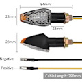 Pikkukuva 3 / 5: 4 kpl E-merkitty LED-vilkut Moottoripyörän vilkkuvalo 14 lediä vedenpitävä keltainen valo 12V M10 Universal Mo:lle