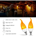 Miniatyrbilde 2 av 4: Stearinlys flamme lampe dekorasjon LED spiss boble simulering flamme lampe (spiss boble modell gult lys tre-hastighets modus E14 4 stk),