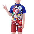 Miniatyrbild 1 av 4: barn Pojkar 3d Baddräkt The Avengers Superhjälte Endelad Jumpsuit Badkläder The Avengers 3-4 Years