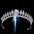 Miniatyrbillede 2 af 5: Rhinestones Crown pandebånd Håndlavet glitrende brudehårbøjle Prinsesse hovedbeklædning Hårtilbehør
