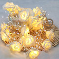 Miniatyrbillede 5 af 5: 3/6M julesimulering Rose Shape Led Lys Dekoration White Rose 3 Meters 20 Lights USB