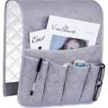 Miniatyrbilde 1 av 5: Lenestol Armlene Organizer, Sofa Stol Protector Cover, Hengende lommer Plassbesparende, Sklisikker oppbevaringspose for telefon, bok, magasiner, TV-fjernkontroll, Grå