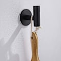 Miniatyrbillede 4 af 5: 2 stykker klæbende rustfrit stål badeværelseskroge Ingen boring Håndklædekroge til bad Køkken toiletskabe Sort rund