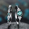 Miniatyrbilde 2 av 3: 2 stk/sett kvinner Cubic Zirconia Innlagt stablebar fingerring bryllupssmykker gave Pink US 7