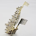 Miniatyrbillede 4 af 5: Smykkekroner Smukke hovedstykke Bryllupskrone Bryllupsdiadem Hårtilbehør til balfødselsdag Green with comb