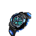 Miniatyrbild 2 av 2: Pojkar&#39; Pu Läder Analog & Digital Watch J1163 - 44 Mm -svart/blå