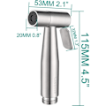 Miniatyrbillede 4 af 5: Rustfrit stål Bidet Håndbruser, Højtryks Bidet Toilet Bruser Spray Ideel til væghængt toilet, børstet nikkel, WS024