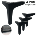Pikkukuva 1 / 5: Metalliset huonekalujalat, 4 kpl metalliset timanttikolmiot pöydän jalat Kaapin jalat Tee itse Vaihto kaapin sohvalle sohvahyllylle 17cm Black