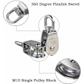 Miniatyrbillede 5 af 5: Rustfrit stål løfteremskive enkelt og dobbelt remskive (M15 (enkelt) 6stk),