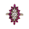 Miniatyrbilde 1 av 5: Dame Ring Blomster Form Rhinestones Dame Cubic Zirconia Blomster Ring Smykker Gaver US 10
