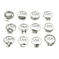 Pikkukuva 4 / 4: 12kpl/ set Leaf Fox Elephant Design Sormukset Lady Vintage Knuckle Midi Pinottava Sormus