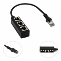 Pikkukuva 1 / 5: RJ45 1 - 3 Ethernet LAN -verkkokaapeli, RJ45 uros 1 - 3 femLAN Ethernet-kaapelisovitin laiteportin suojaamiseen.
