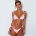 Pikkukuva 1 / 5: naisten Push-up pehmustettu set Strappy uimapuku Rantavaatteet Uimapuvut uimapuku Pink S