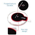 Miniatyrbillede 4 af 5: 2 stk 5W Rød Sort Mobiltelefon Universal Trådløs Oplader Mobiltelefon Rund Base,