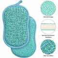 Miniatyrbild 3 av 5: Set med 8 tvättbar disksvamp Köket Antibakteriell Återanvändbar mikrofiber skursvamp Dubbel svamp svamp fo