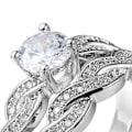 Miniatyrbilde 2 av 4: 2 stk/sett Utsøkt glatt overflate bryllup band kobber vri Cubic Zirconia Lover Rings sjarm smykker US 6