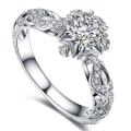 Miniatyrbilde 1 av 3: Kvinner Blomst Rhinestone Innlagt Ring Valentine Gift Bryllup Engasjement smykker US 11