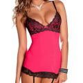 Pikkukuva 1 / 2: Naisten seksikäs Bodysuit Alusvaatteet Set Alusvaatteet Pitsi Yöasut Rose Red XL