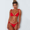 Miniatyrbild 1 av 3: kvinnor Push-up Vadderad Bikini Set Strappy Baddräkt Beachwear Badkläder Baddräkt Red XL