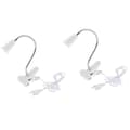 E27 Socket - 40 cm White Flexible Hose 2-pack LED Flexible Clamp Integrated Switch Omnidirectional Base