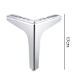 Pikkukuva 5 / 5: Metalliset huonekalujalat, 4 kpl metalliset timanttikolmio pöydän jalat Kaapin jalat Tee itse Vaihto kaapin sohvalle sohvahyllylle 17cm Silver