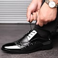 Miniatyrbillede 3 af 5: Mænd Snøre-Oxford Smart Formelle Business Bryllupssko Black 48
