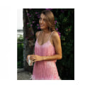 Miniatyrbilde 2 av 5: Lagdelt kald skulder ermeløs Mini Bodycon kjole pink M