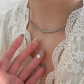 Miniatyrbild 5 av 5: Halsband 925 Silversmycken Heart Stud Modesmycken Ac8045 C181