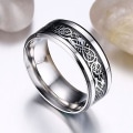 Miniatyrbillede 2 af 4: Mænd Kvinder Drage Titanium Stål Bryllupsfest Ring Valentinsgavesmykker Silver 10