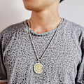 Miniatyrbilde 3 av 5: Tofarget Tai Chi Yin Yang Anheng Bagua Åtte Diagram Talisman Halskjede for menn
