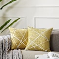 Miniatyrbild 1 av 5: Dekorativ soffa örngott, soffa tjock kudd örngott, fyrkantig grå lyx kuddar 2 set 65*65 cm Jaune