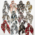 Pikkukuva 4 / 5: Muoti kukkapainoinen Scrunchie Printed hiusnauha Naisten Hiushuivi Rusetit Kumiköydet Plum blossom color