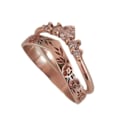 Miniatyrbillede 1 af 5: 1 par Finger Circlet Ensfarvet Romantisk V Form Guirlande Form Matchende Kvinder Circlet Sæt Bryllupsgave Rose Gold US 8