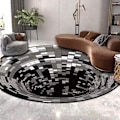 Miniatyrbillede 1 af 4: Rundt tæppe, 3D optisk illusion tæppe (140 cm)