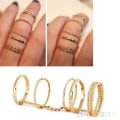 Miniatyrbild 3 av 4: 1st Mode Knuckle Midi Finger Tip Ring Kvinnor Plain Chain Punk Party Smycken