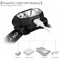 Miniatyrbillede 5 af 5: Longziming LED-forlygte, 5000 lumen LED-arbejdslys, bevægelsessensor-forlygte USB genopladeligt vandtæt arbejdslys, 5 lys